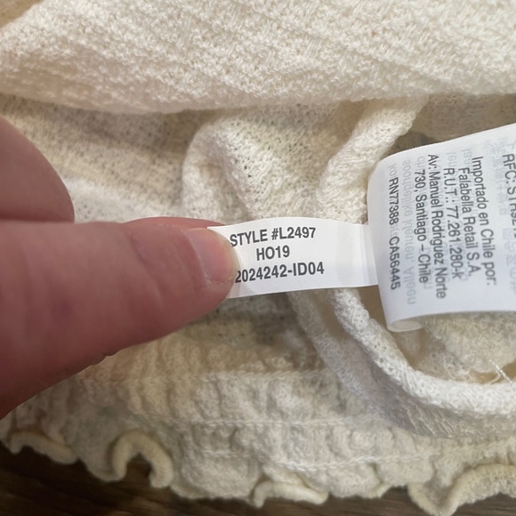 Madewell Texture & Thread Smocked Bell-Sleeve Top, CREAM, size Small NWT - Picture 9 of 13